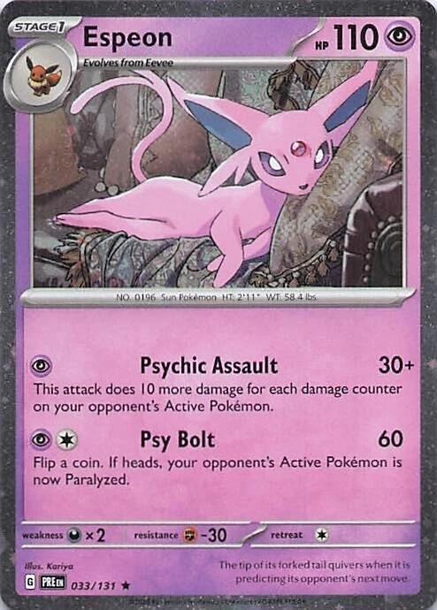 Prismatic Evolutions Espeon [Cosmos-Holo] Pokémon card